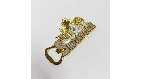 新加坡旅行纪念品金属鱼尾狮冰箱贴起瓶器 